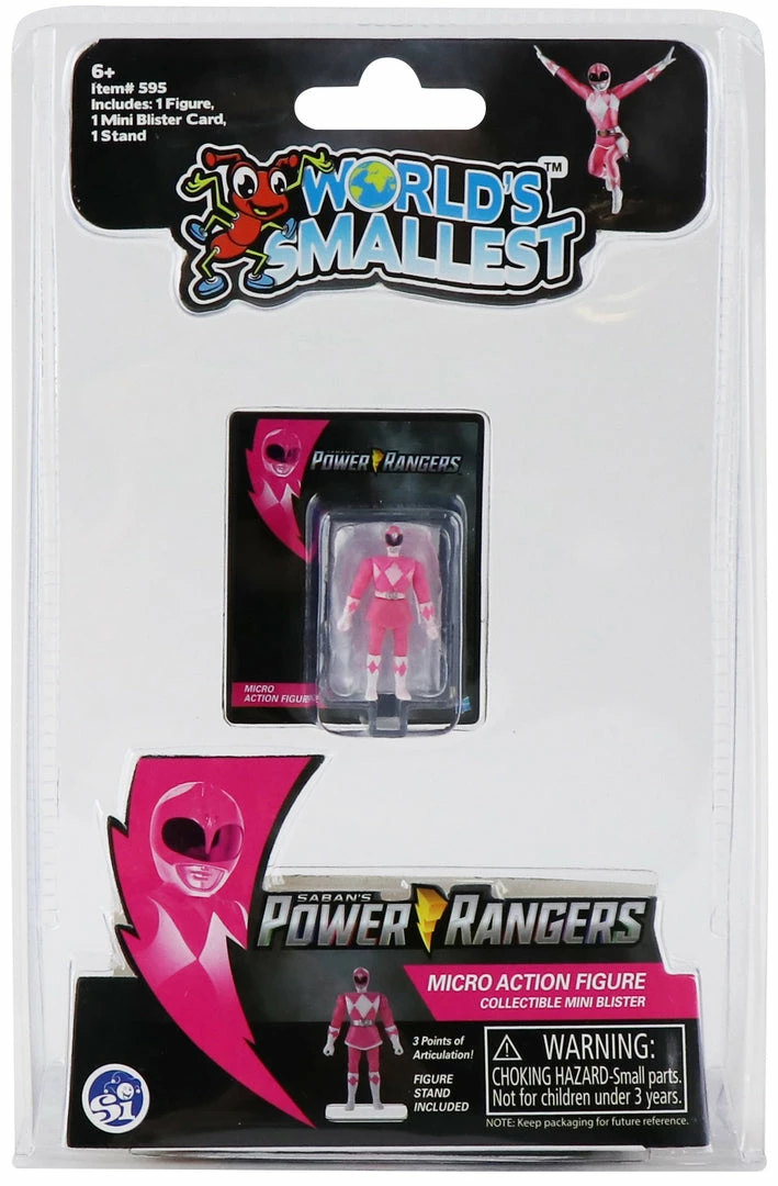 World's Smallest Power Rangers Pink Ranger Micro Action Figure World's Smallest Power Rangers Pink Ranger Micro Action Figure