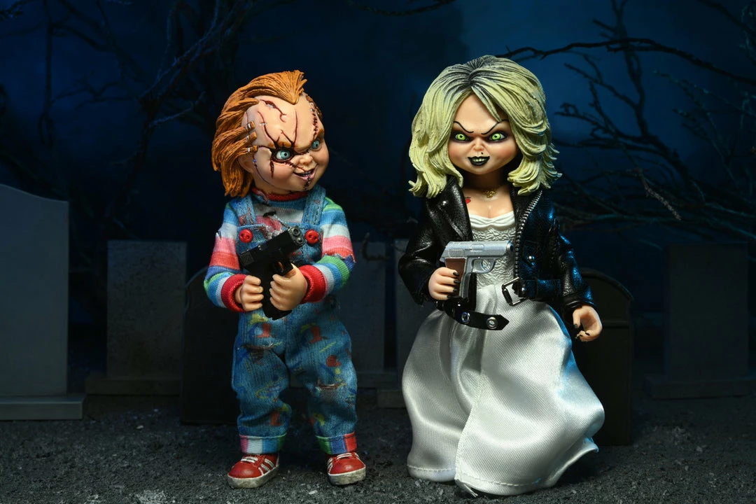 8" Clothed Action Figure NECA - Bride Of Chucky - Chucky & Tiffany 2-Pack 5.5" Clothed Action Figures 8" Clothed Action Figure NECA - Bride Of Chucky - Chucky & Tiffany 2-Pack 5.5" Clothed Action Figures