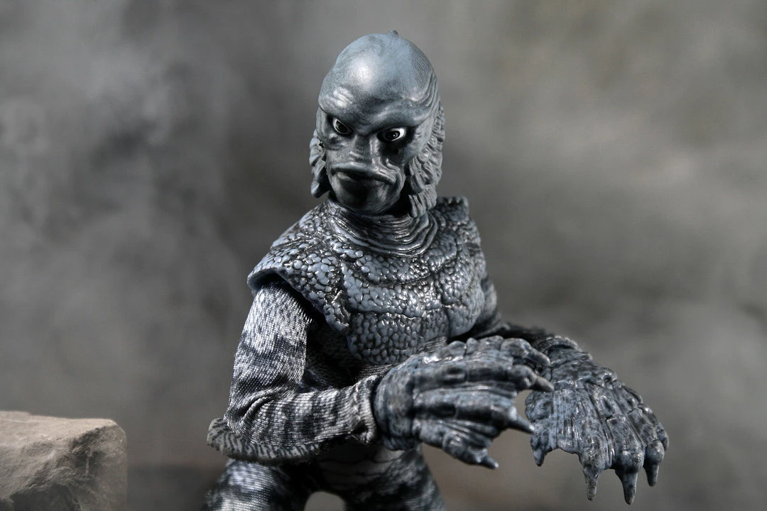Clearance Damaged Package Damaged Package Mego Horror Wave 14 - B&W Creature From The Black Lagoon 8" Action Figure Clearance Damaged Package Damaged Package Mego Horror Wave 14 - B&W Creature From The Black Lagoon 8" Action Figure