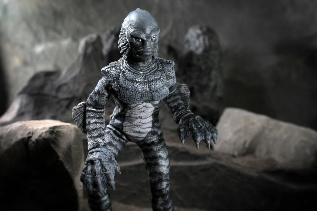 Clearance Damaged Package Damaged Package Mego Horror Wave 14 - B&W Creature From The Black Lagoon 8" Action Figure Clearance Damaged Package Damaged Package Mego Horror Wave 14 - B&W Creature From The Black Lagoon 8" Action Figure