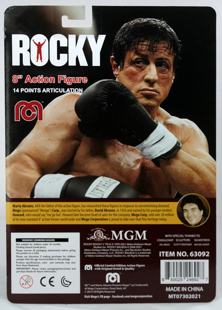 ZLC MEGO Exclusive Rocky Balboa In Training Sweatsuit 8" Action Figure All Mego ZLC MEGO Exclusive Rocky Balboa In Training Sweatsuit 8" Action Figure All Mego