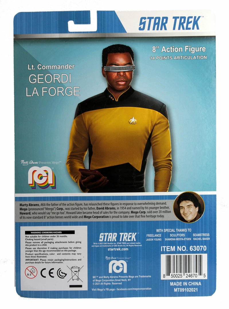 Mego Star Trek Wave 14 - La Forge 8" Action Figure All Mego Mego Star Trek Wave 14 - La Forge 8" Action Figure All Mego