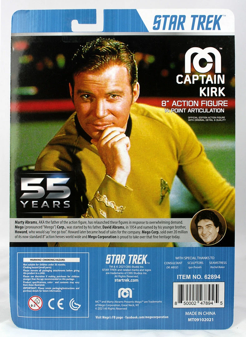 Mego Star Trek Wave 14 - Captain Kirk (New Head Sculpt) 8" Action Figure All Mego Mego Star Trek Wave 14 - Captain Kirk (New Head Sculpt) 8" Action Figure All Mego
