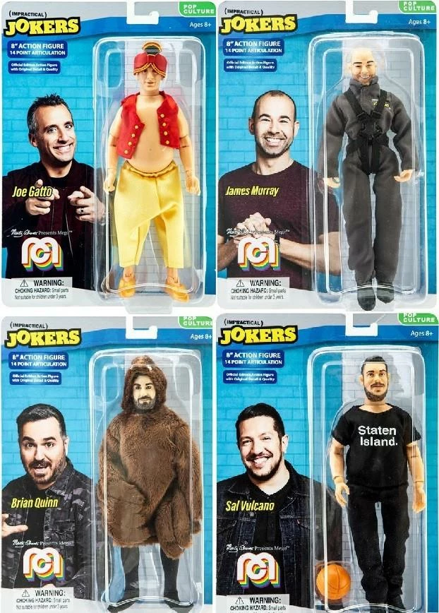 Mego Impractical Jokers Pop Culture Joe, James, Sal & Brian Set Of 4 - 8" Action Figures All Mego