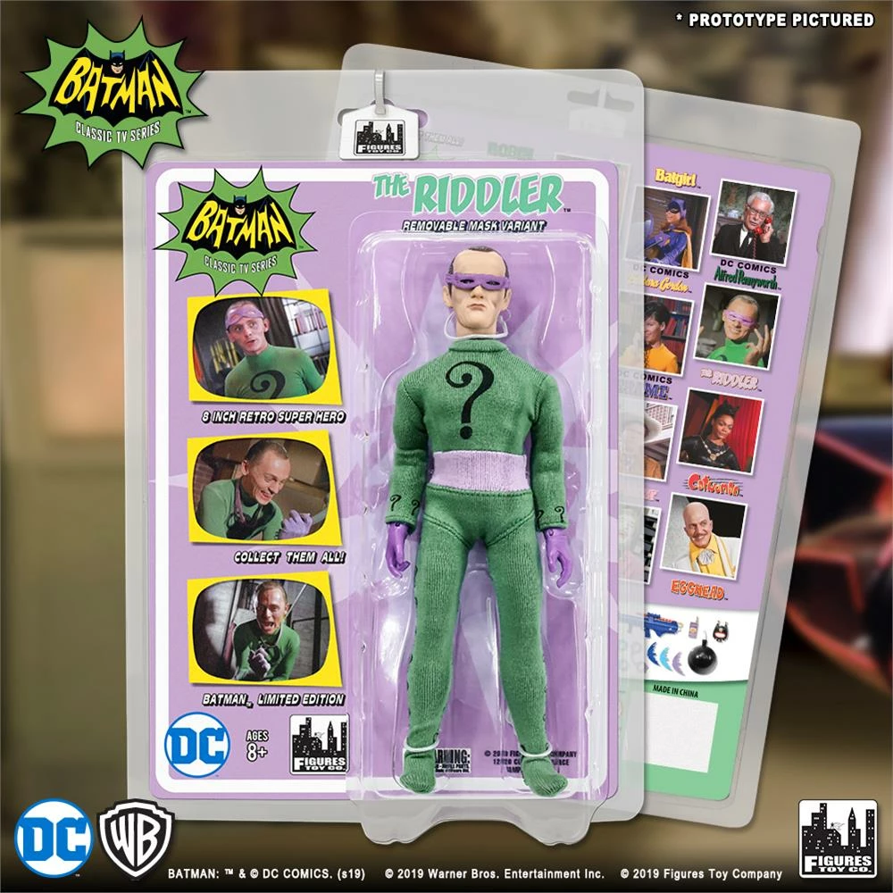 Figures Toy Company Batman Classic TV Series- The Riddler With Removable Mask 8" Action Figure Figures Toy Company Batman Classic TV Series- The Riddler With Removable Mask 8" Action Figure