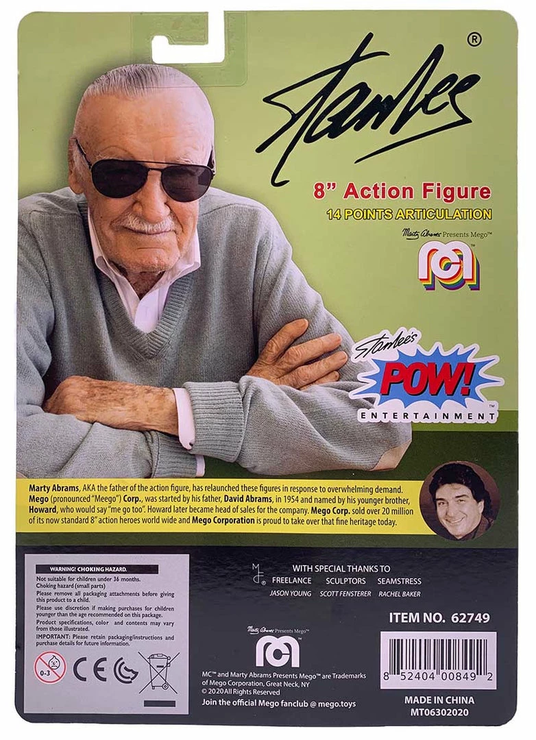 Mego Legends Wave 8 - Stan Lee 8" Action Figure All Mego Mego Legends Wave 8 - Stan Lee 8" Action Figure All Mego